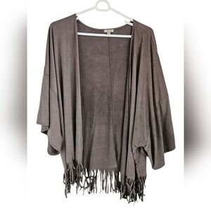 Mocha Faux Suede Cape by Eyeshadow Clothing Women's Size XL - NEW